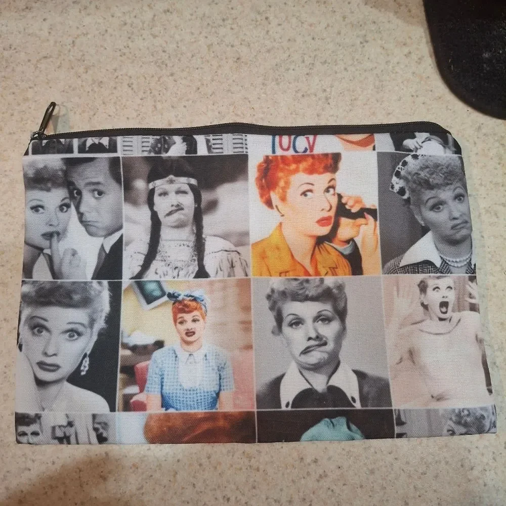I Love Lucy Canvas Zippered Makeup Cosmetic Pouch